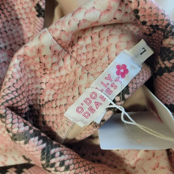 O'Dolly Dearest Snake Print Long Sleeve Bodycon Minidress In Multi Size L‎ NWT - Picture 6 of 11